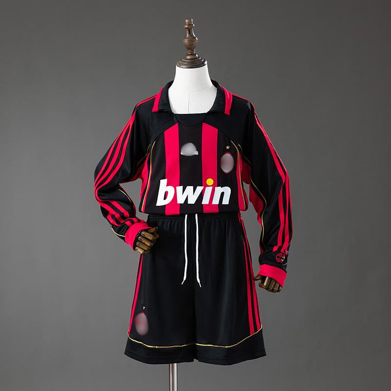 Camiseta Retro Niño Manga Larga Milan Local 06-07