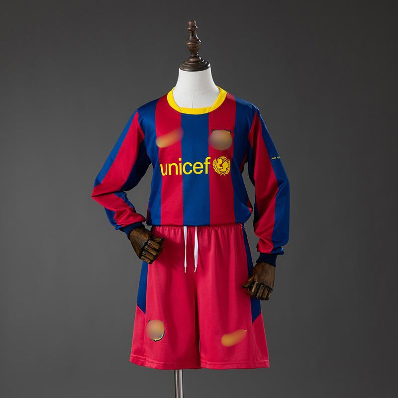 Camiseta Retro Niño Manga Larga Barcelona Local 10-11