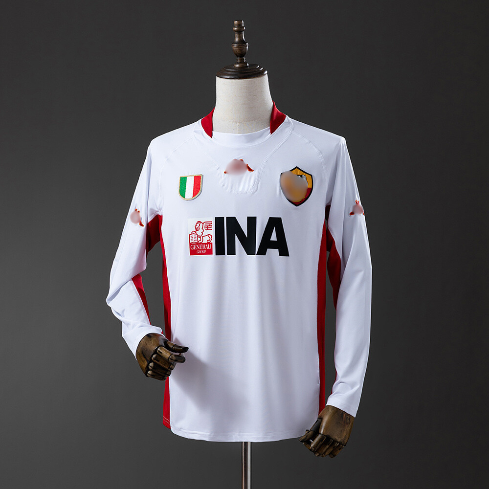 Camiseta Retro Manga Larga Roma Visitante 01-02